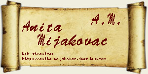 Anita Mijakovac vizit kartica
